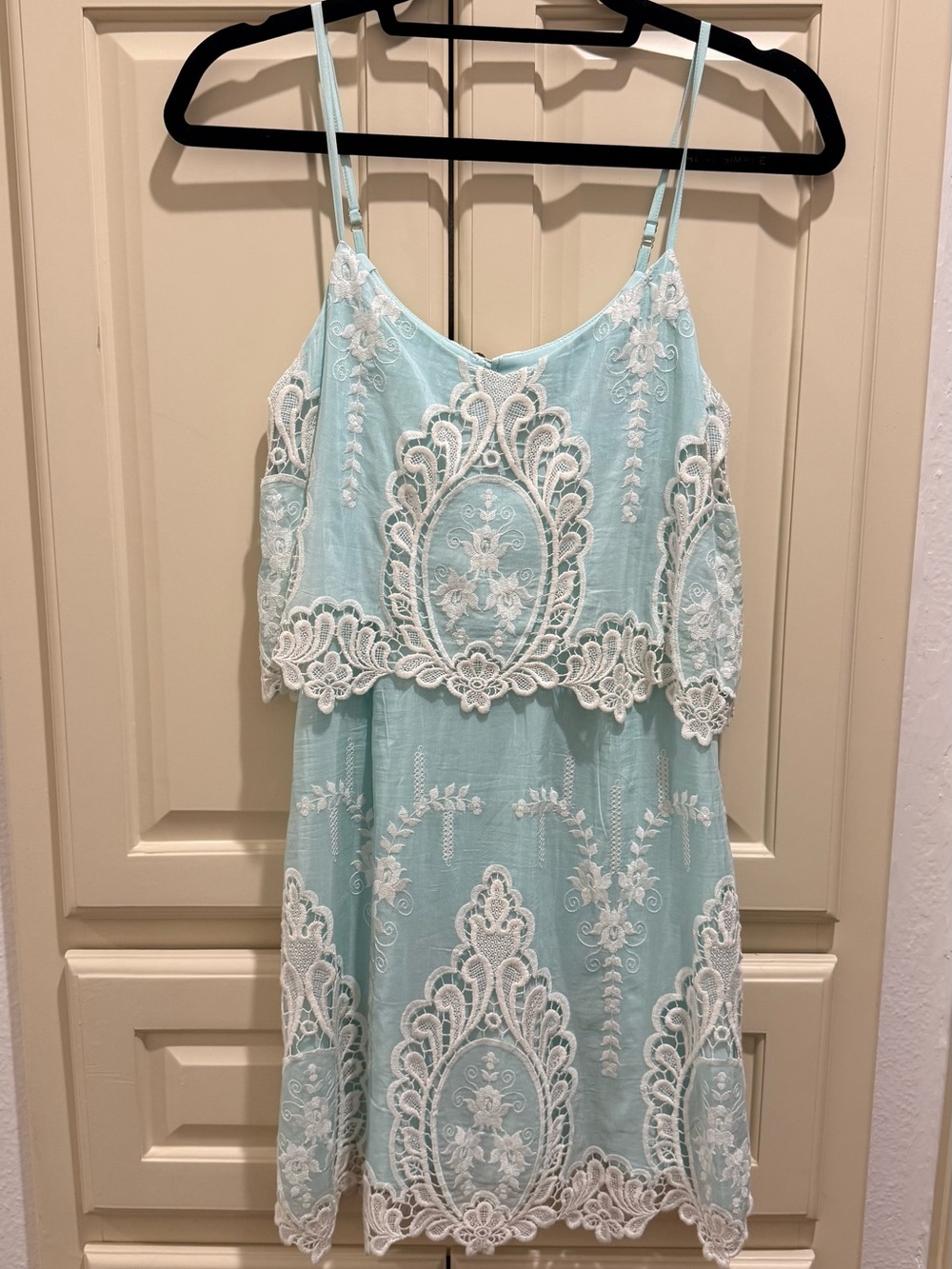 Dolce Vita Mint Lace-Trim Spaghetti Strap Mini Dress - Picture 2 of 5